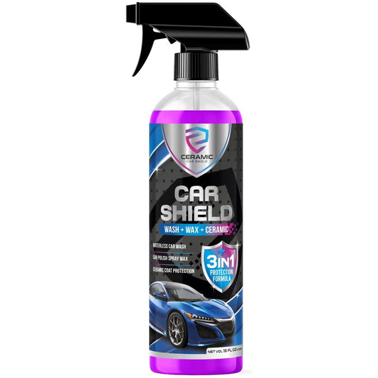 Ceramic Wax Spray, Hydrophobic Ceramic Coating 3-in-1 SiO2 Quick Detailer, Waterless Ceramic Car Wash and Wax, Best Top Coat Spray to Detail, Clean and Polish Shine Cars Fast and Easy